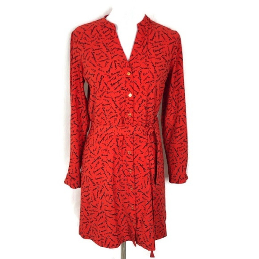 Banana Republic Shirt Dress French Words P…
